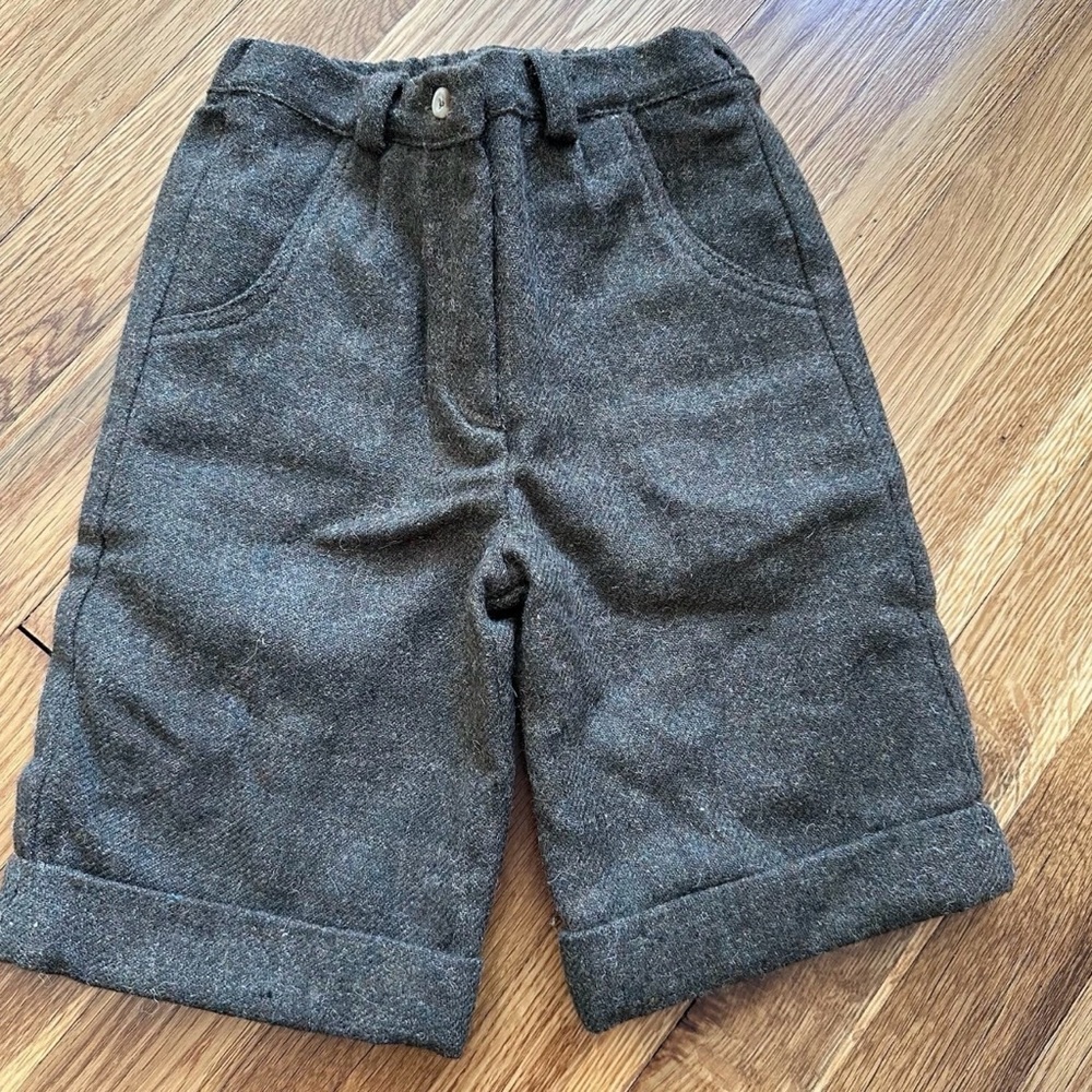 Marie-Chantal Luxury Children’s Size 4 Olive Wool-Blend Lined Bermuda Shorts NWT